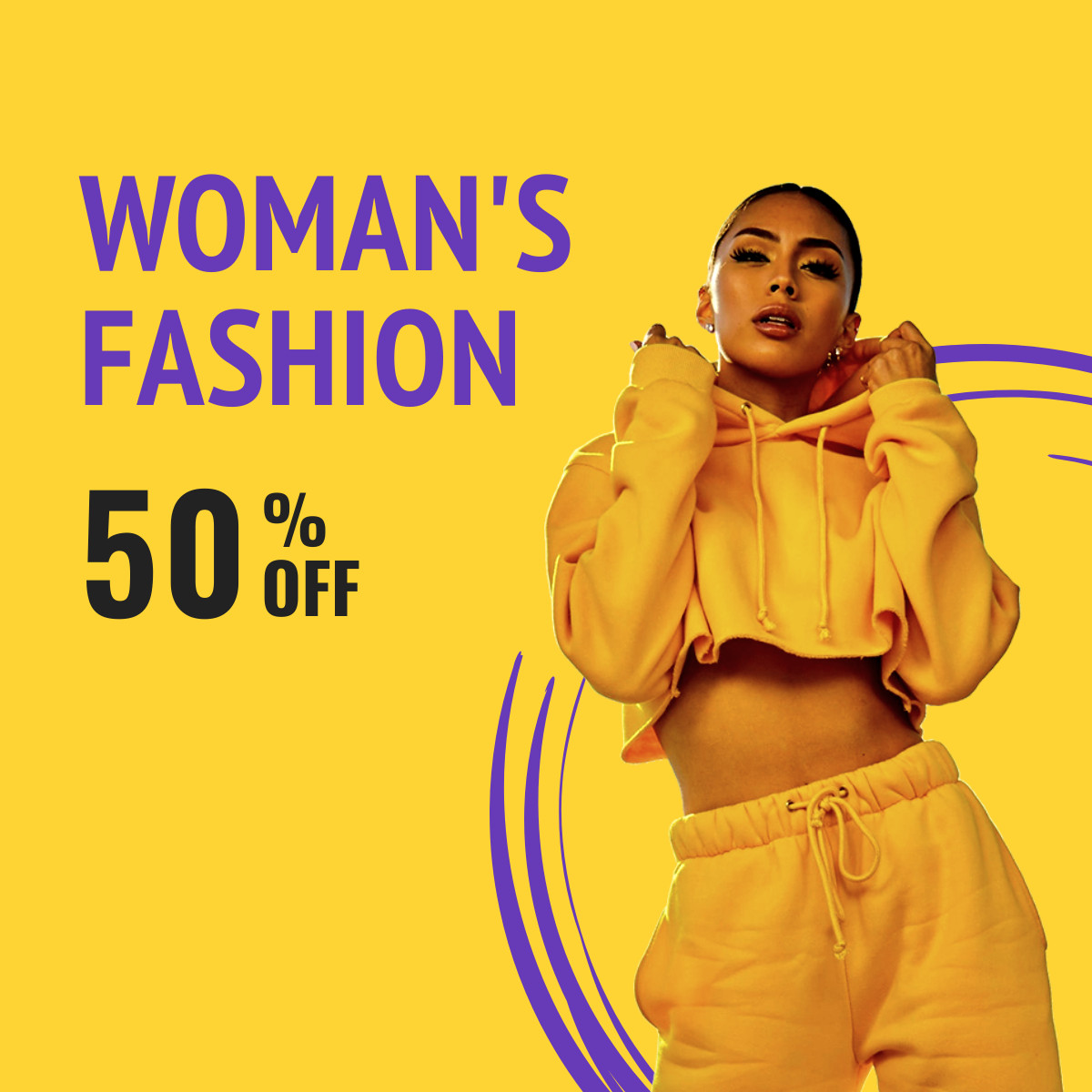 Yellow Purple Woman's Fashion Deal 