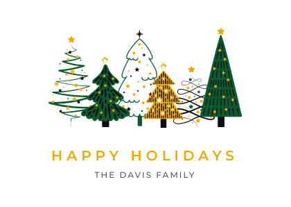 Happy Holidays Christmas Trees Card 420x298 template