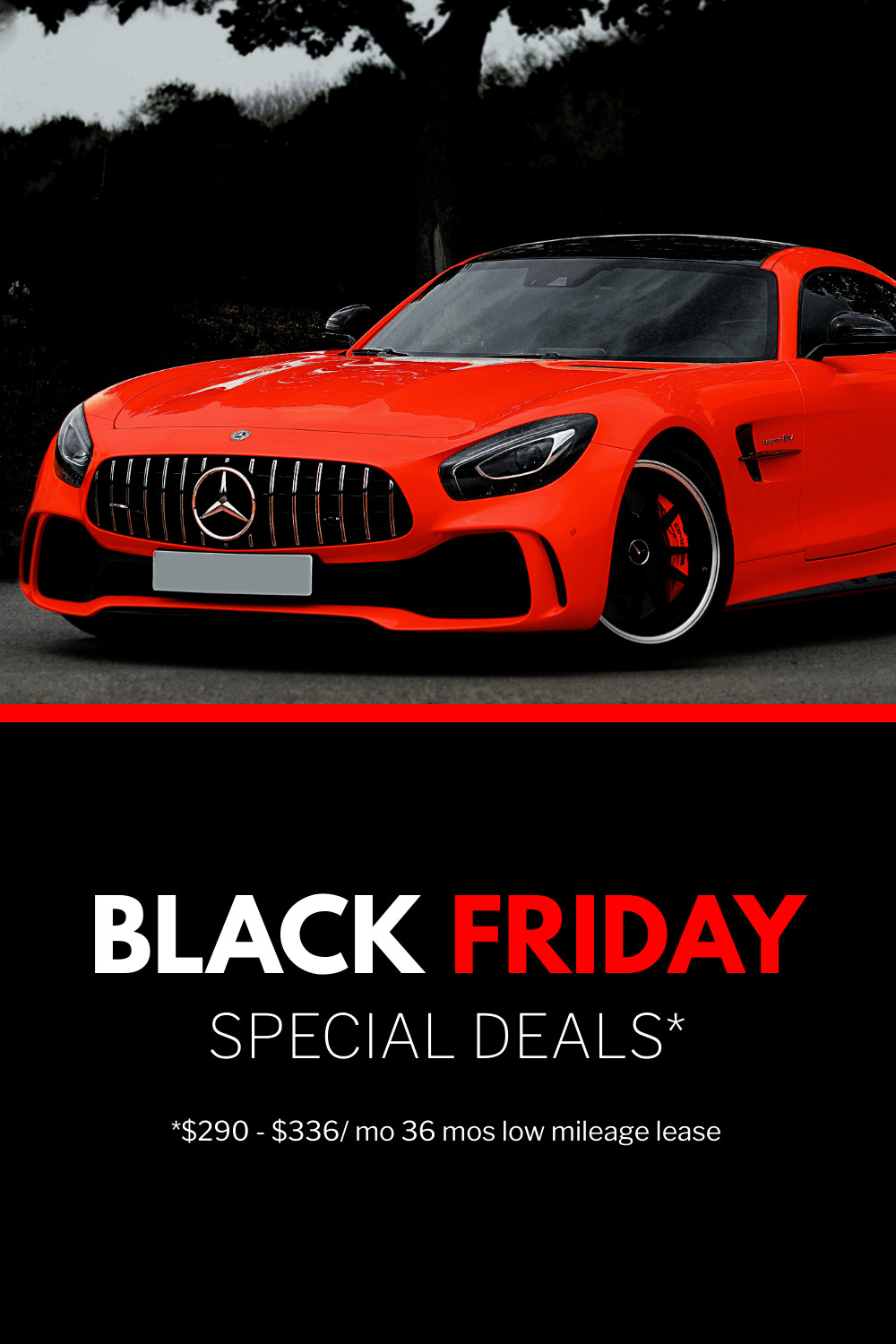 Black Friday Red Mercedes Special Deals Facebook Cover 820x360