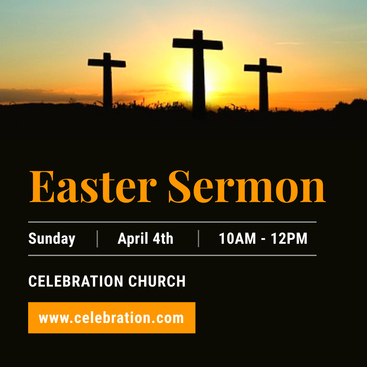 Easter Sermon Church Invitation Responsive Square Art 1200x1200