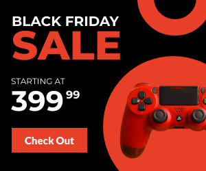 Black Friday Red PS4 PRO Controller Inline Rectangle 300x250