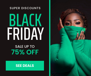 Green Black Friday Super Discounts Inline Rectangle 300x250