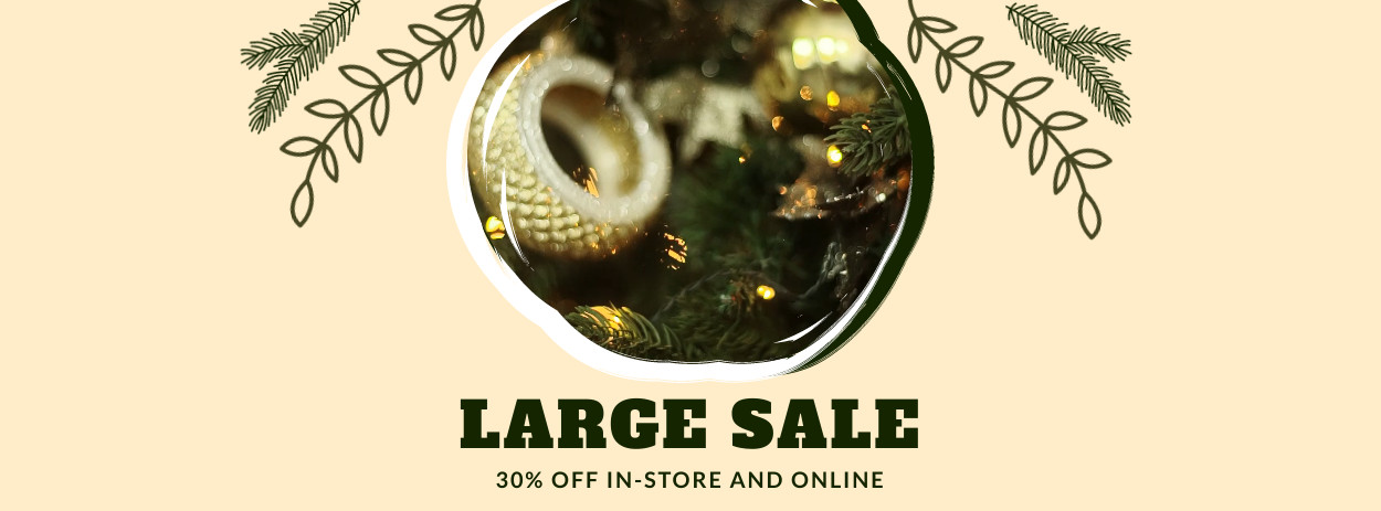 Christmas Tree Large Sale Video Facebook Video Cover 1250x463