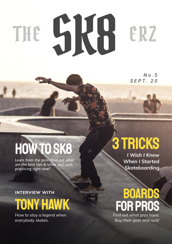 The Sk8terz Sports – Magazine Cover Template 595x842