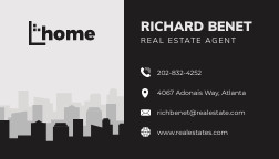 Elegant Black Real Estate Business – Card Template  252x144 template
