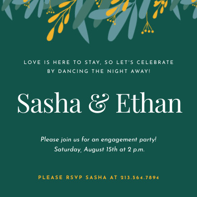 Sasha and Ethan Engagement Party – Invitation Template 397x397 template