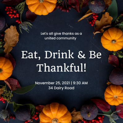Be Thankful Pumpkin Invitation 397x397 template