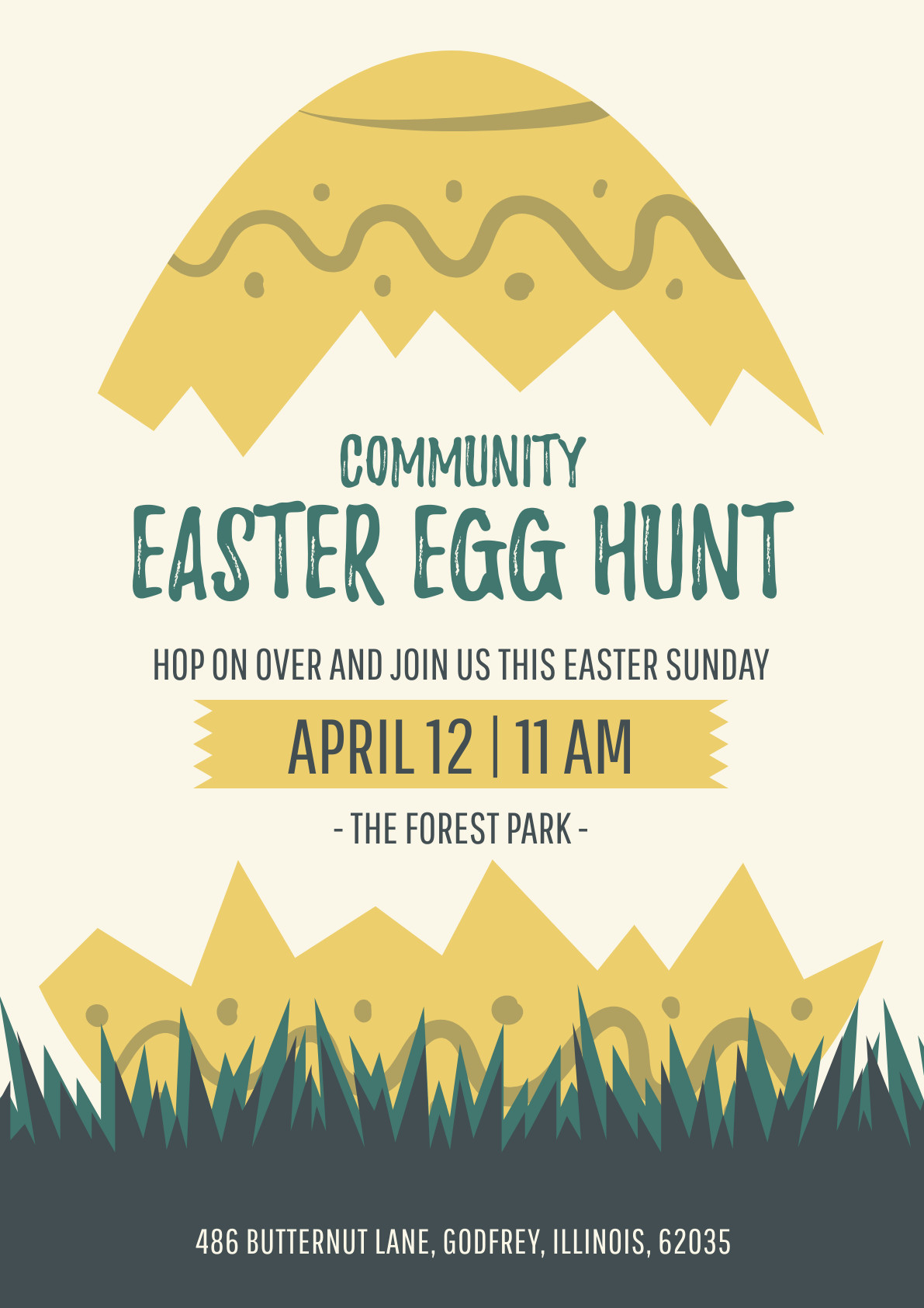 Community Easter Egg Hunt – Poster Template 1191x1684 template