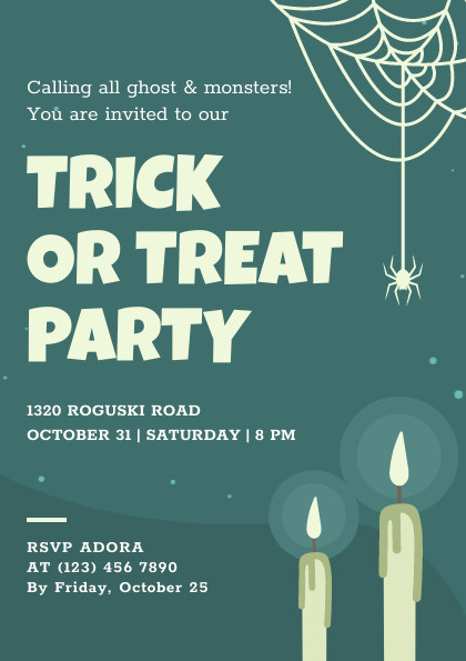 Trick or Treat Halloween Party Candles Flyer 420x595