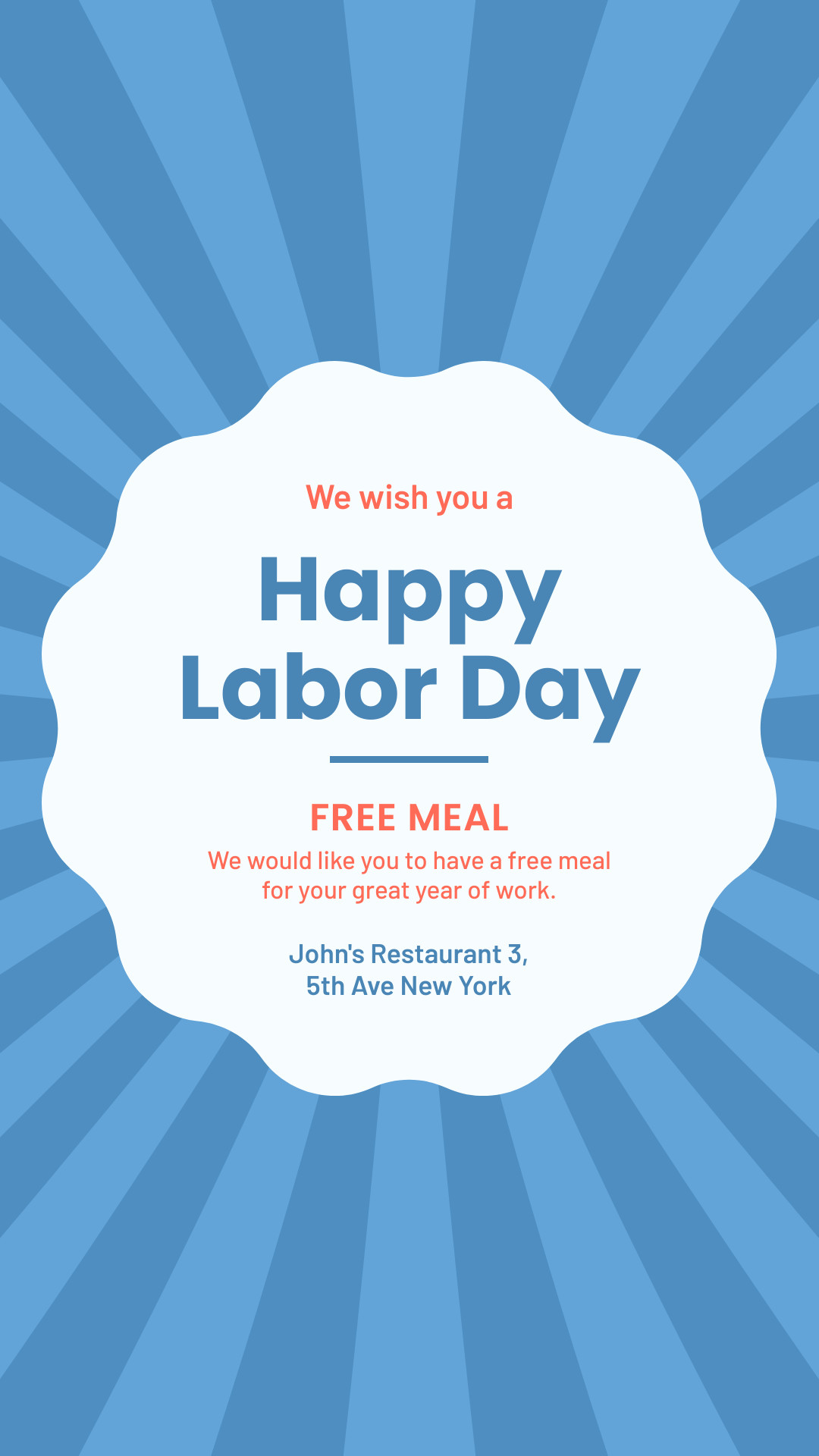 Labor Day Free Meal