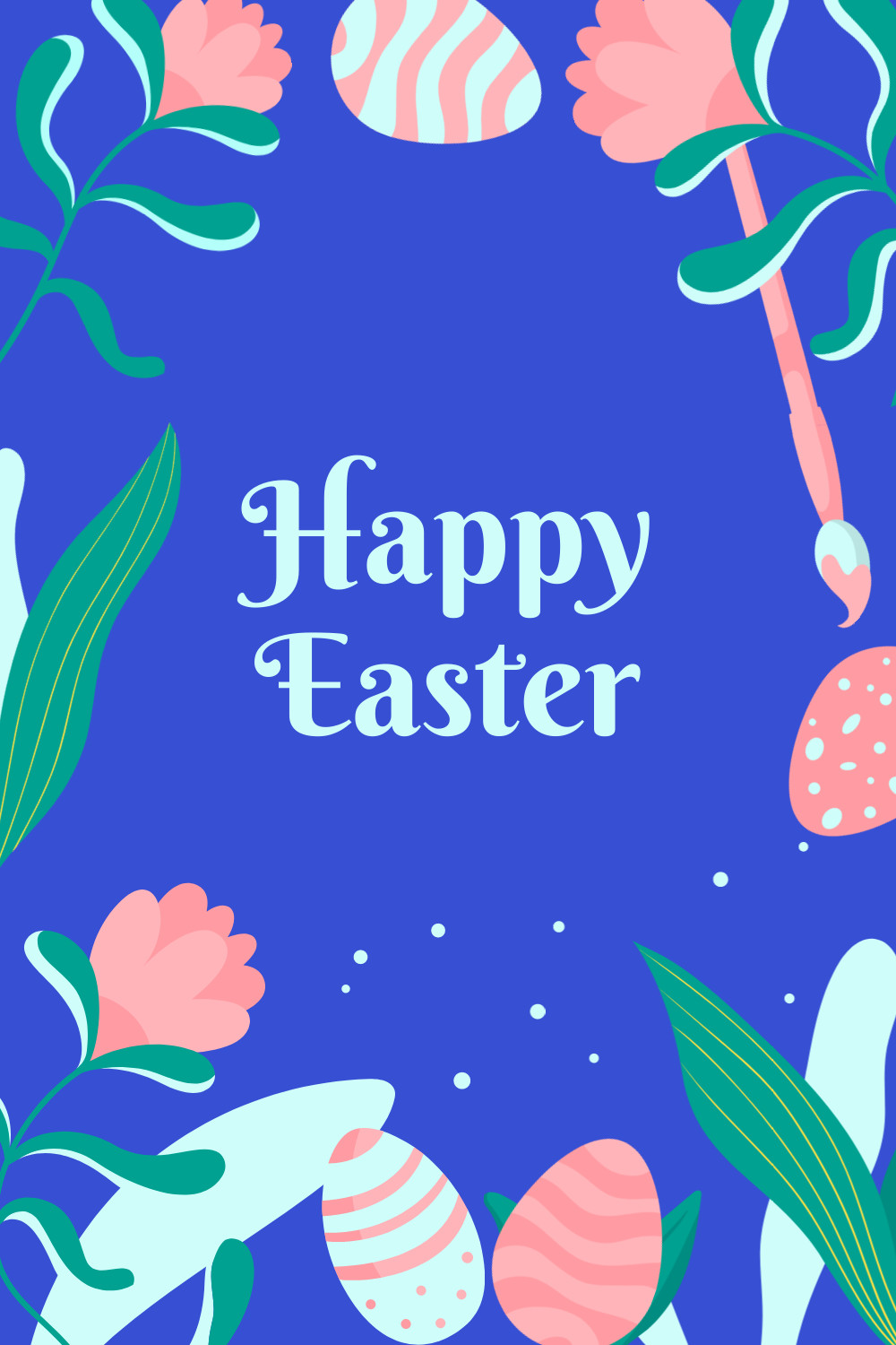 Happy Easter Flowers and Eggs Facebook Cover 820x360