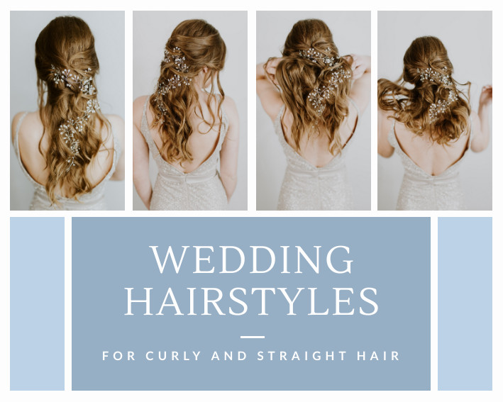 Wedding Hairstyle Blue – Photo Collage Template 709x567 template