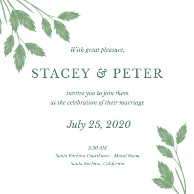 Green Botanical Wedding – Invitation Template 397x397 template
