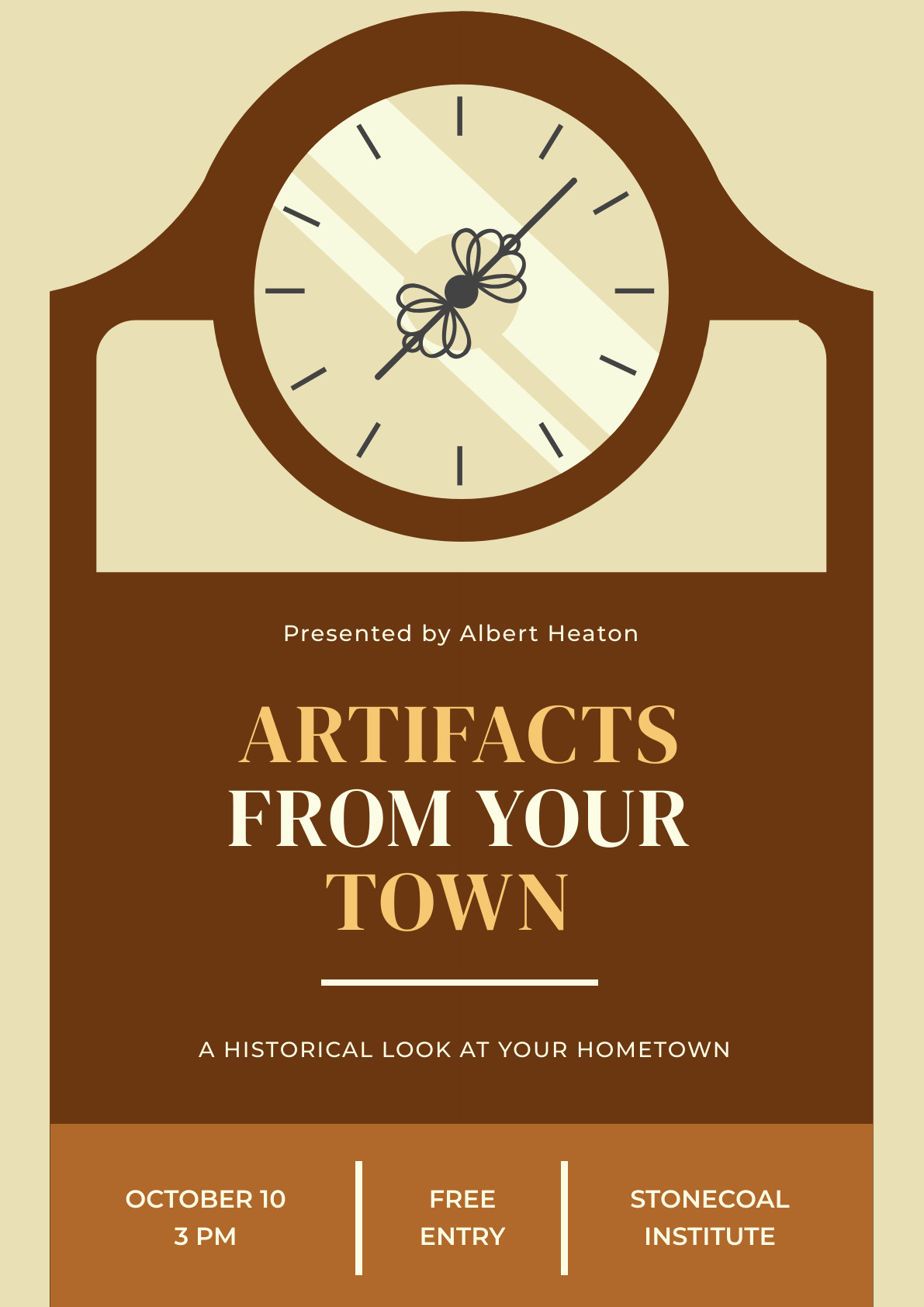 Artifacts From Your Town Clock – Poster Template 1191x1684