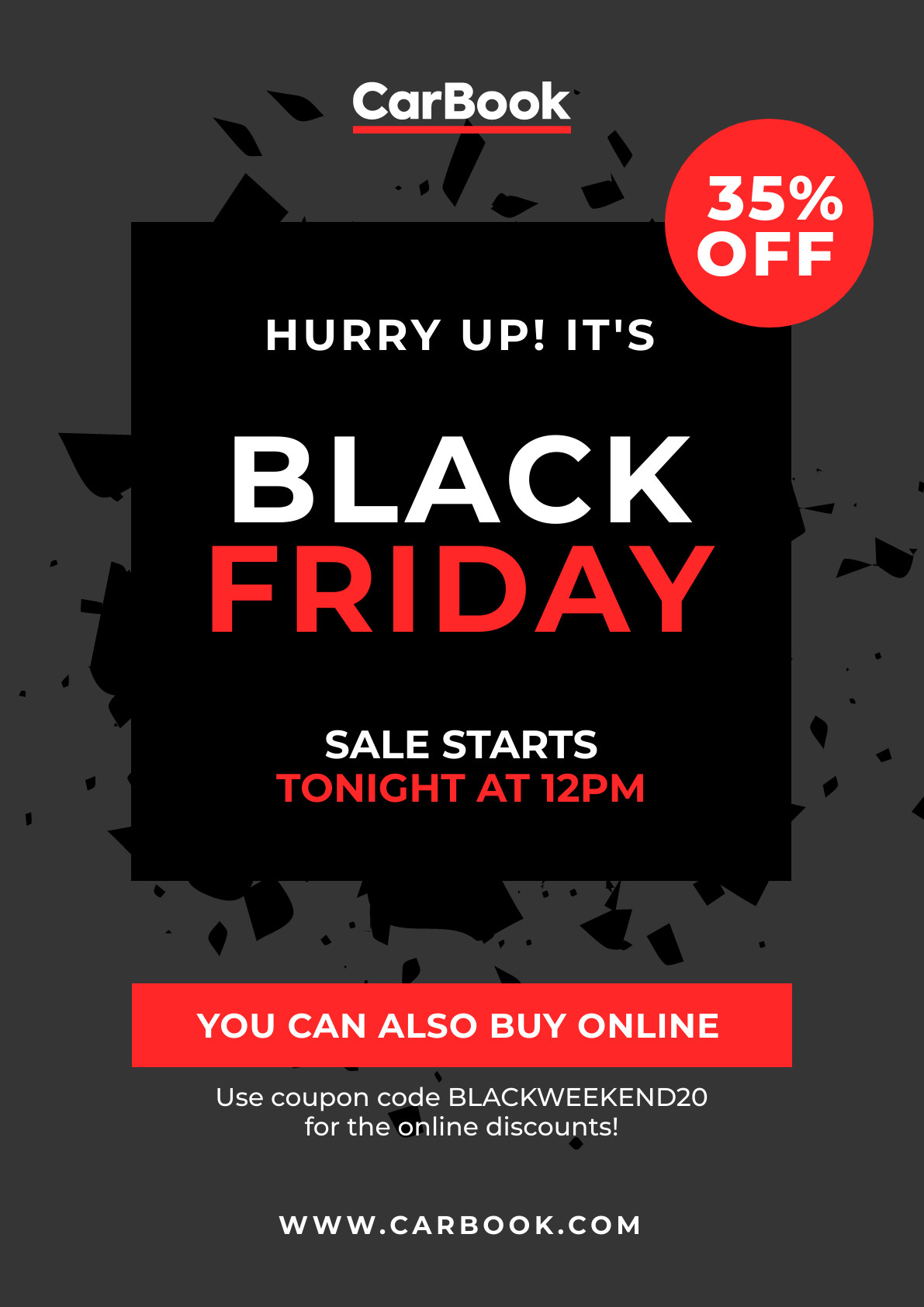 Hurry Up Carbook Black Friday Poster 1191x1684