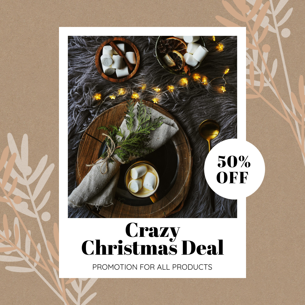Cozy Crazy Christmas Deal Responsive Square Art 1200x1200