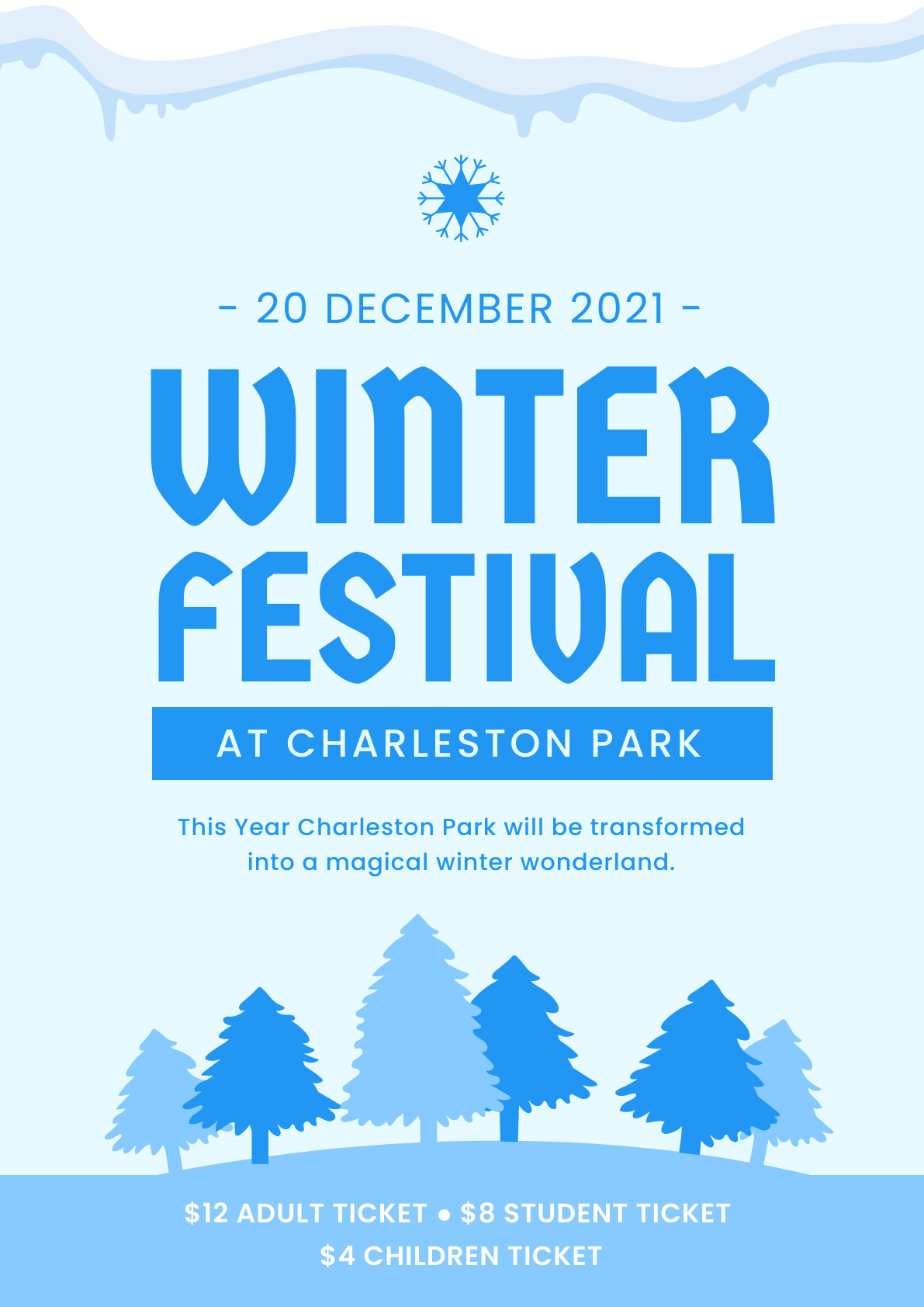 Christmas Winter Wonderland Festival Poster 1191x1684