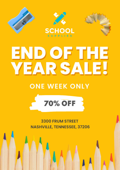 End of the School Year Sale Flyer