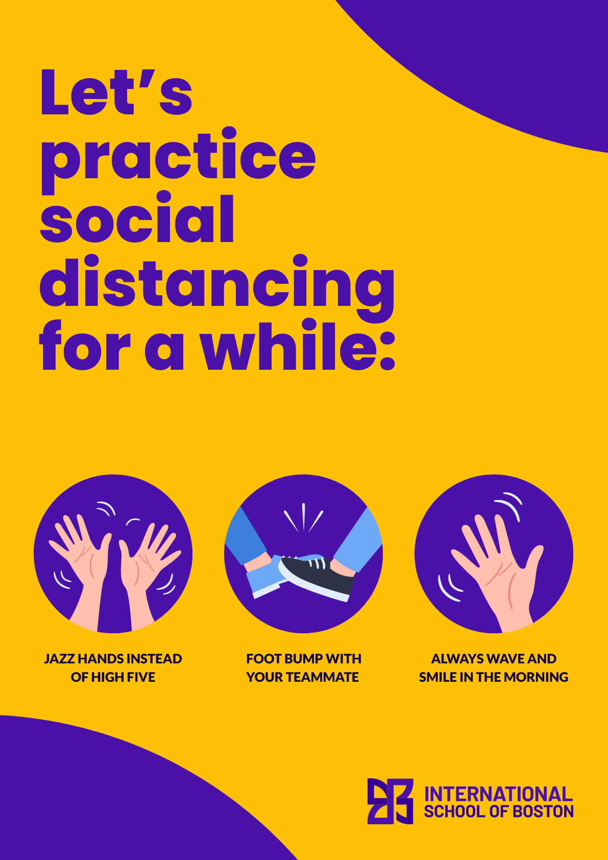 Practice Social Distancing in School Poster