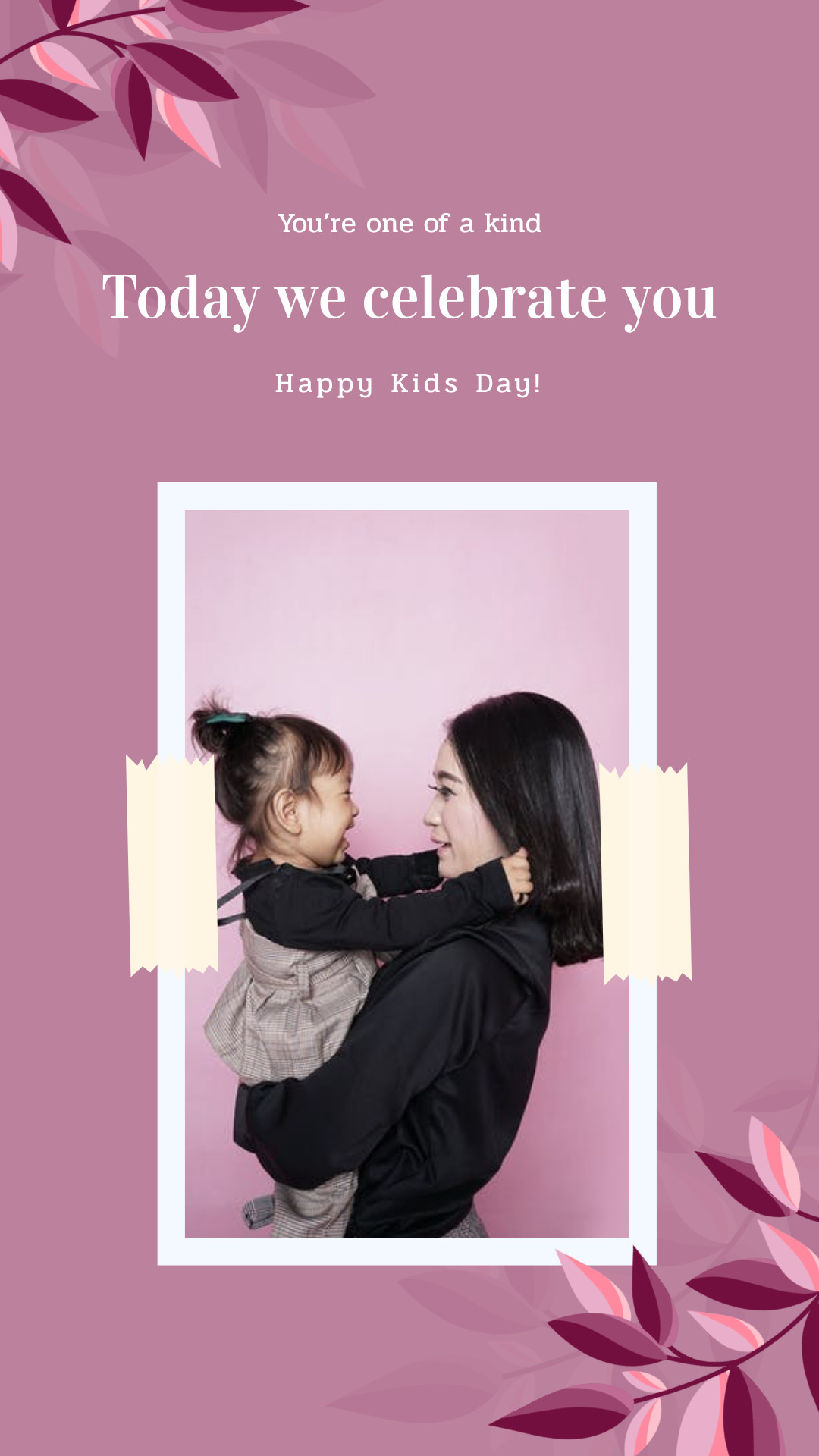 Pink Today We Celebrate Kids Day Facebook Cover 820x360