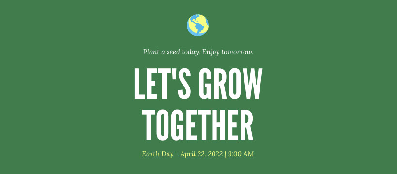 Grow together Earth Day Facebook Cover 820x360