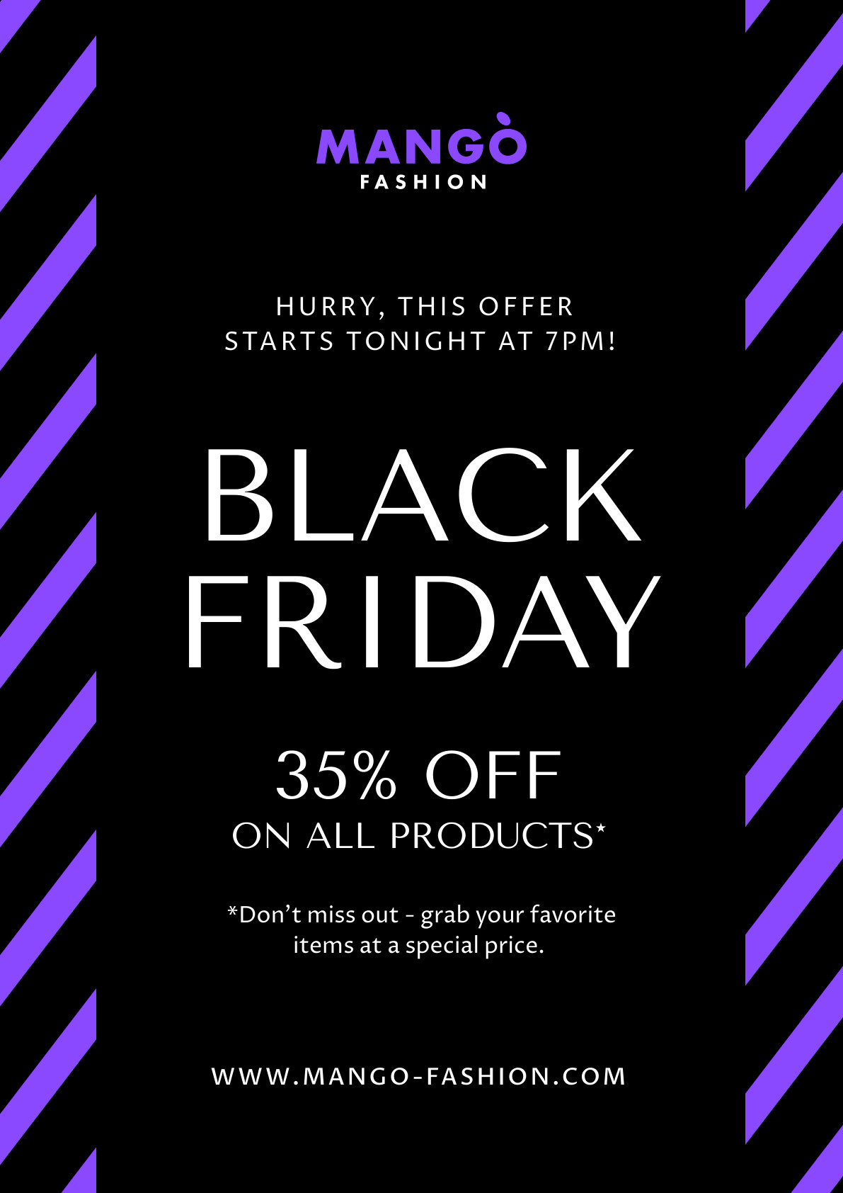 Black and Purple Lines Black Friday Poster 1191x1684