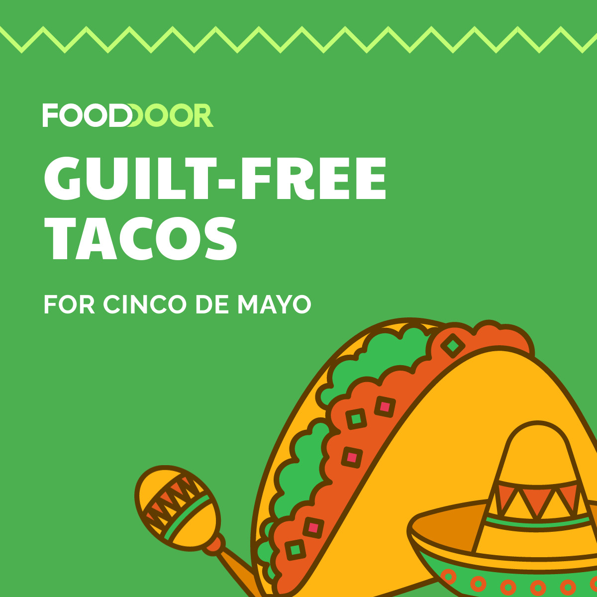 Guilt Free Tacos Cinco de Mayo Responsive Square Art 1200x1200