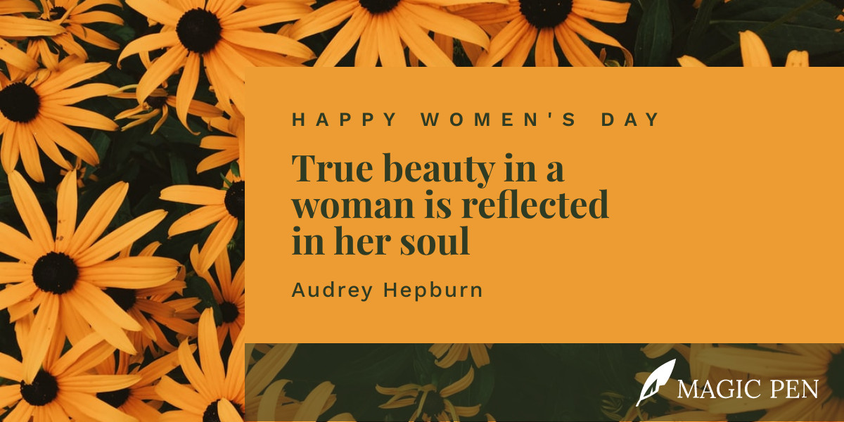 Audrey Hepburn Women's Day Quote Facebook Cover 820x360