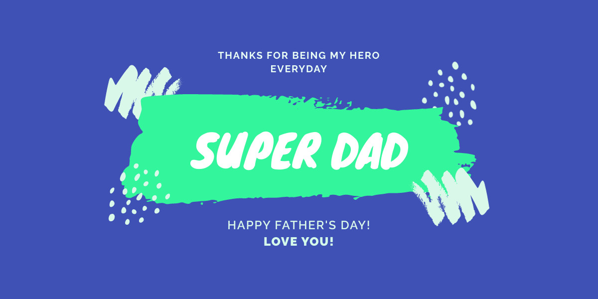 Green Super Dad Father's Day Facebook Cover 820x360