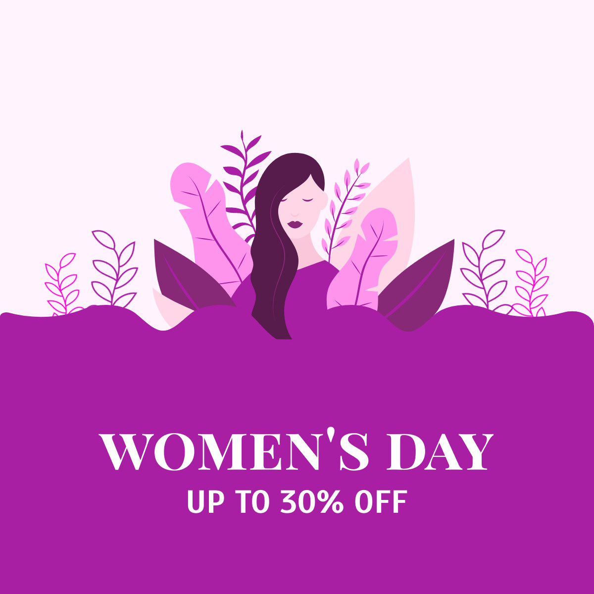 Purple Illustration Women's Day