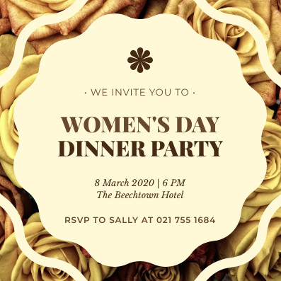Women`s Day Luxury Dinner Party – Invitation Template 397x397 template