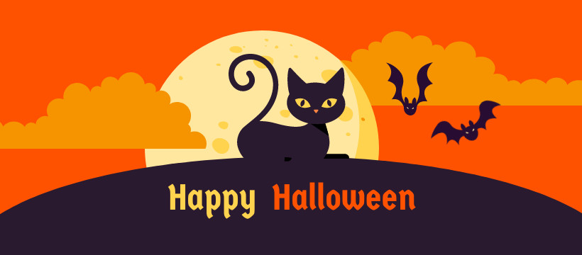 Happy Halloween Black Cat 