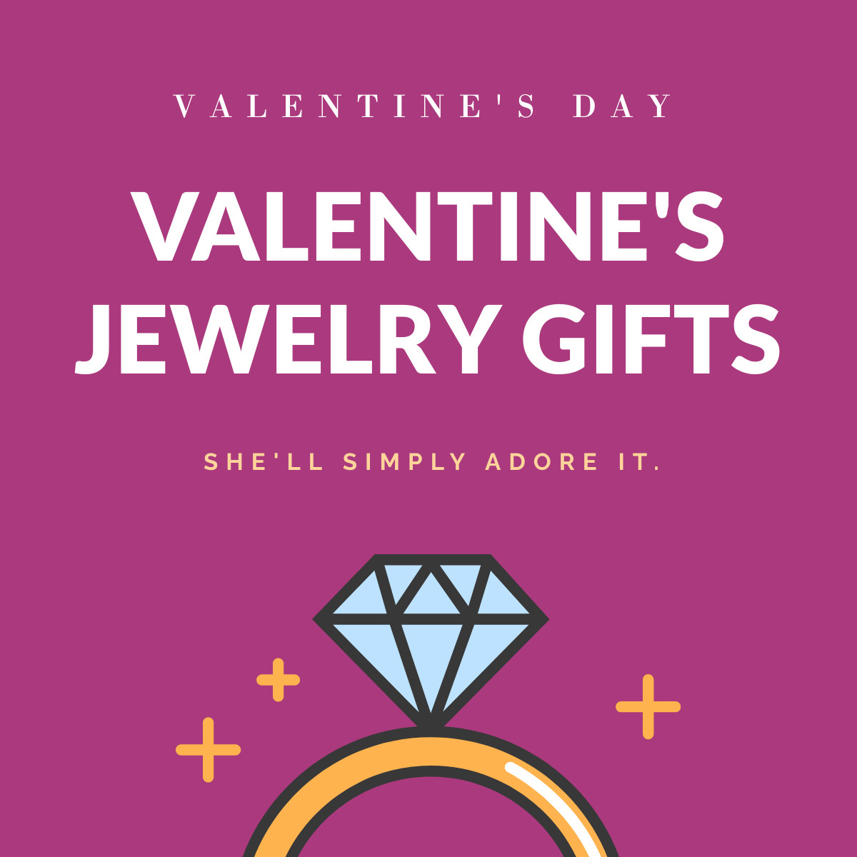 Valentine's Day Jewelry Ad Template Responsive Square Art 1200x1200