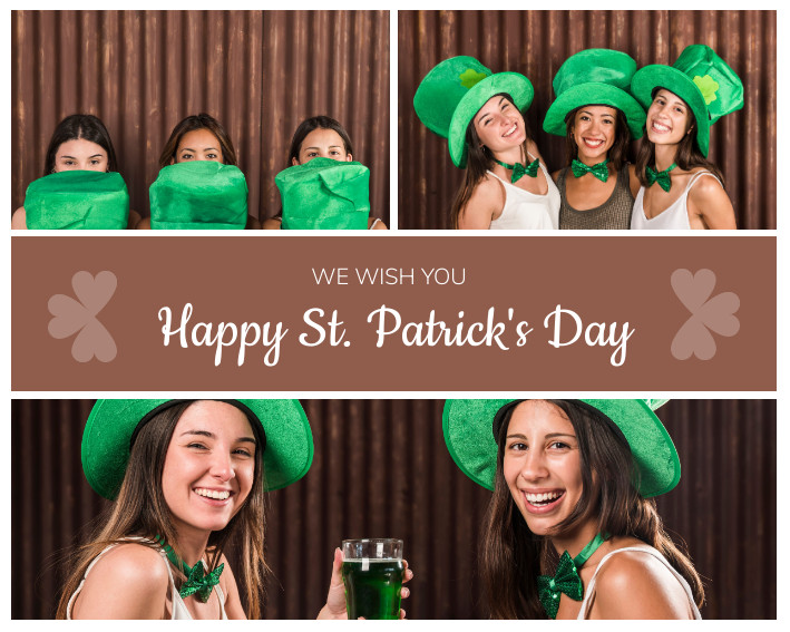 Happy Saint Patrick's Day Girls Photo – Collage Template  709x567 template preview