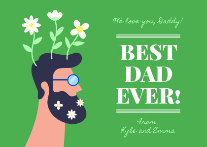 Best Dad Ever Green Father's Day Card 420x298 template