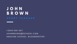 John Brown Sports Teacher – Business Card Template 252x144 template