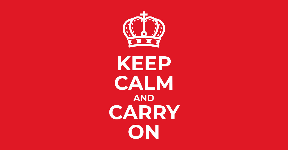 Keep calm and carry on Facebook Sponsored Message 1200x628