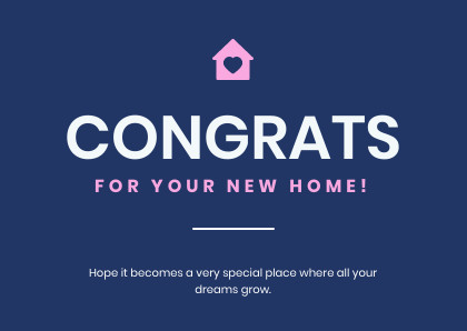 New Blue Home Congrats – Card Template 420x298 template preview