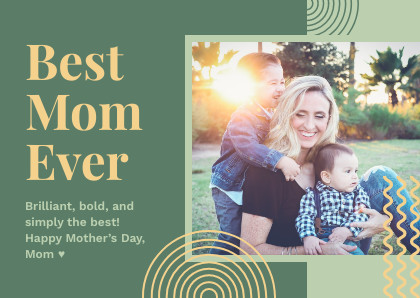 Green Mother's Day Best Mom Ever – Card Template 420x298 template
