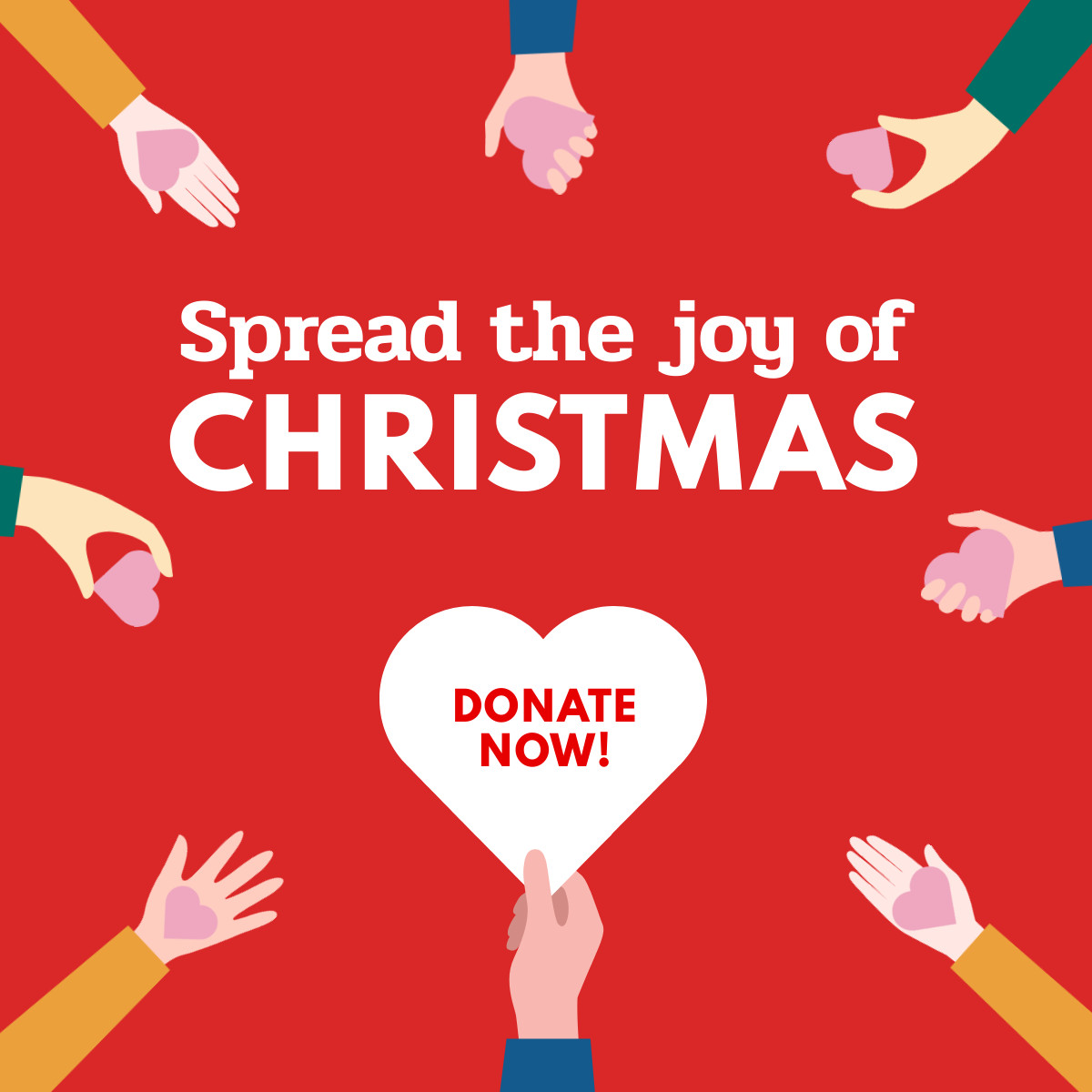 Donate and Spread the Joy of Christmas Responsive Square Art 1200x1200