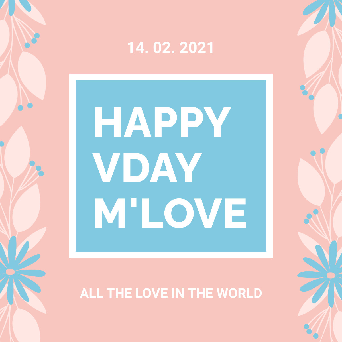 Happy Valentine's Day M'Love Responsive Square Art 1200x1200