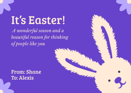 It's Easter Purple Bunny – Card Template 420x298 template