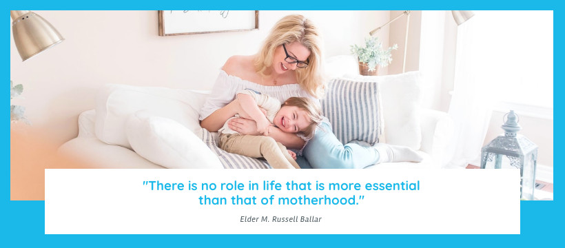 Mother's Day Quote Blue Facebook Cover 820x360