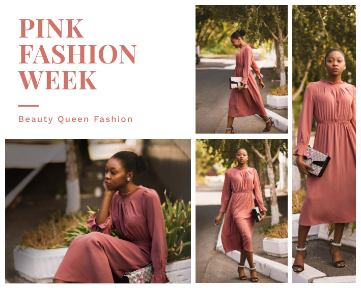 Pink Fashion Week – Photo Collage Template 709x567 template