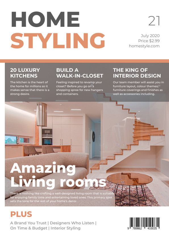Elegant Home Styling Magazine – Cover Template  595x842