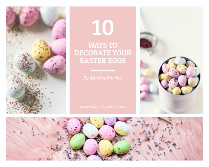 Decorate Easter Eggs Pink –  Photo Collage Template 709x567 template