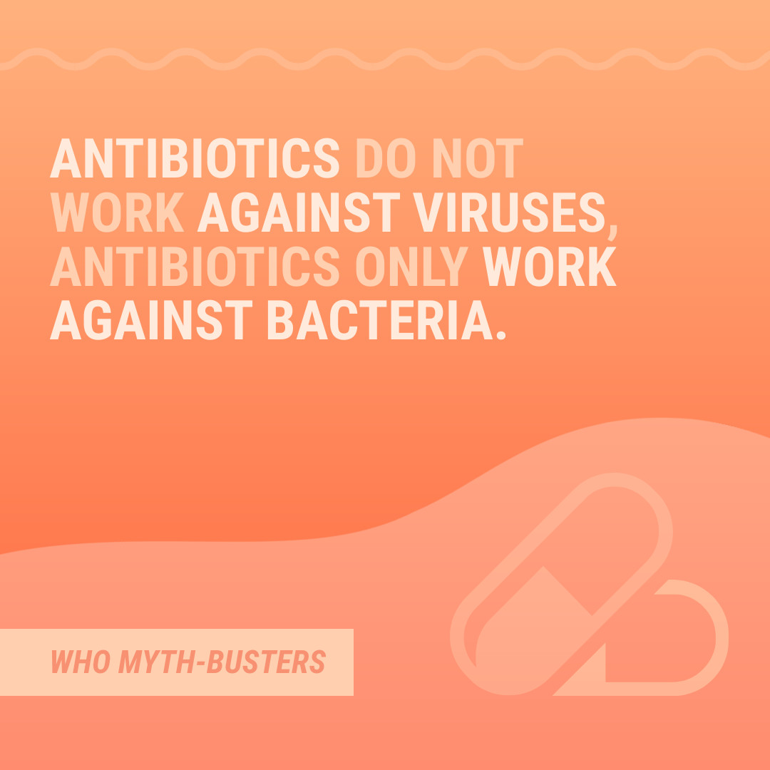 Myth COVID-19 Antibiotics Instagram Post 1080x1080