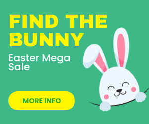 Find the Bunny Easter Mega Sale Inline Rectangle 300x250