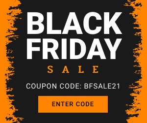 Orange Black Friday Sale Code Inline Rectangle 300x250