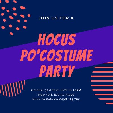 Hocus Pocus Costume Party Invitation 397x397 template